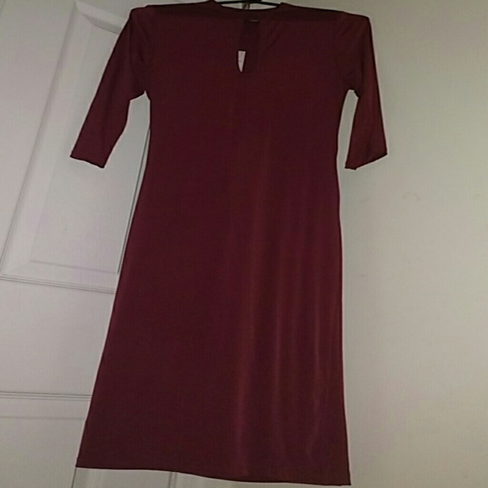 A burgundy dress made to impress.